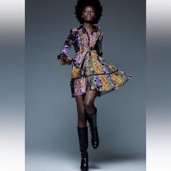 Zara floral printed short dress - Picture 3 of 7